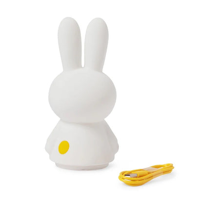 Side view of Miffy Shines wireless LED lamp highlighting iconic bunny shape