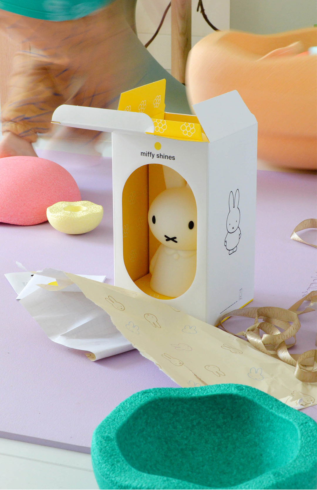 Miffy Shines lamp styled in a cozy kids’ bedroom corner